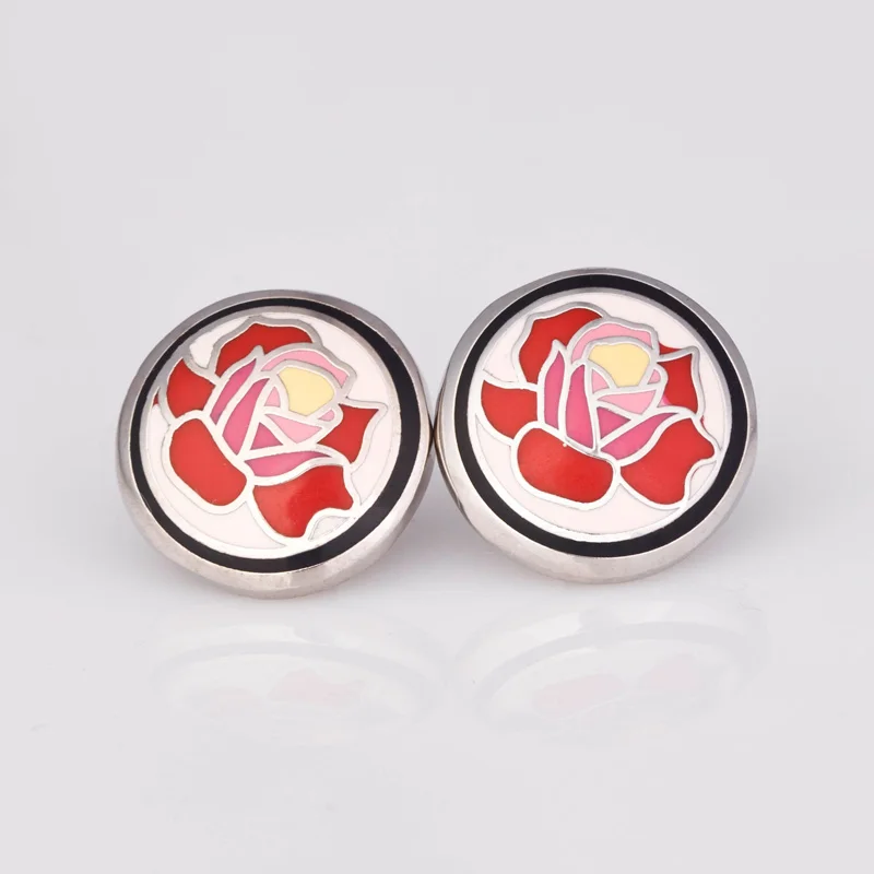 European Silver Plated Romantic Rose Flower Style Enamel Jewelry Earrings,1 pair/pack
European Silver Plated Romantic Rose Flower Style Enamel Jewelry Earrings,1 pair/pack