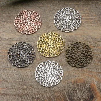 25mm Filigree Flat Circle Flower Wraps Links Connectors European Charms Bu Yao Hair Clasp Accessories DIY Findings Multi-Color
25mm Filigree Flat Circle Flower Wraps Links Connectors European Charms Bu Yao Hair Clasp Accessories DIY Findings Multi-Color