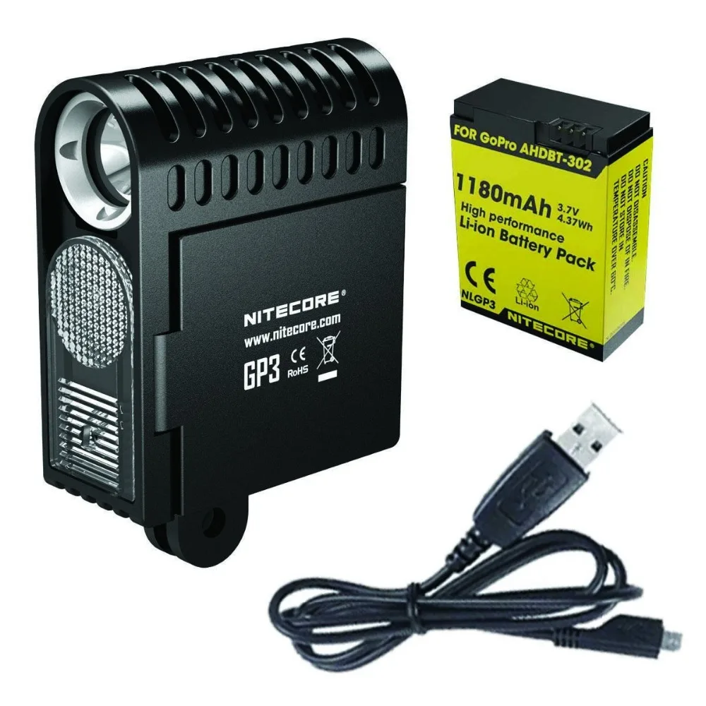 NITECORE GP3 GP3 CRI camera light XP-G2 max.360 lumens 5 modes USB charging for gopro camera comes with 1180 mah NLGP3 battery
NITECORE GP3 GP3 CRI camera light XP-G2 max.360 lumens 5 modes USB charging for gopro camera comes with 1180 mah NLGP3 battery