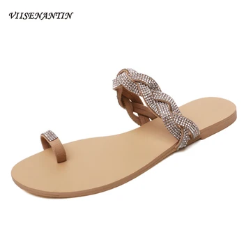 VIISENANTIN Female Holiday Rhinestone Weave Slipper Shoe Toe Slippers Women Wear Ins Tide Flat Sandals Flip Feet Slippers
VIISENANTIN Female Holiday Rhinestone Weave Slipper Shoe Toe Slippers Women Wear Ins Tide Flat Sandals Flip Feet Slippers