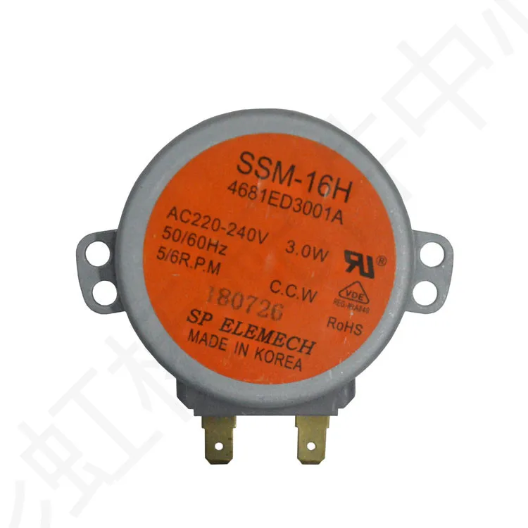 Good Quality SSM-16H 4681ED3001A AC220-240V 3.0W 50/60Hz 5/6R.P.M Microwave oven turntable motor
Good Quality SSM-16H 4681ED3001A AC220-240V 3.0W 50/60Hz 5/6R.P.M Microwave oven turntable motor