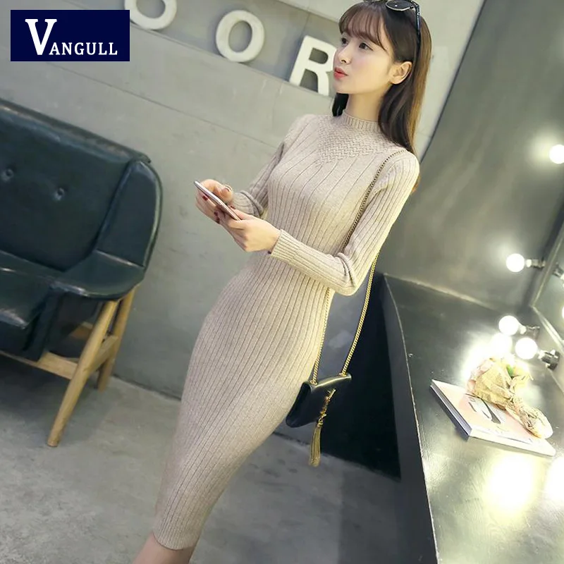 VANGULL 2019 Autumn winter thick pullover bottoming dress long O-neck knitted long sleeves casual bodycon dress slim warm femal
VANGULL 2019 Autumn winter thick pullover bottoming dress long O-neck knitted long sleeves casual bodycon dress slim warm femal