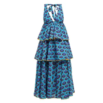 Summer Sleeveless Women Cake Dress V Neck Backless High Waist Ruffles Stone Printed Loose Long Dresses Female
Summer Sleeveless Women Cake Dress V Neck Backless High Waist Ruffles Stone Printed Loose Long Dresses Female