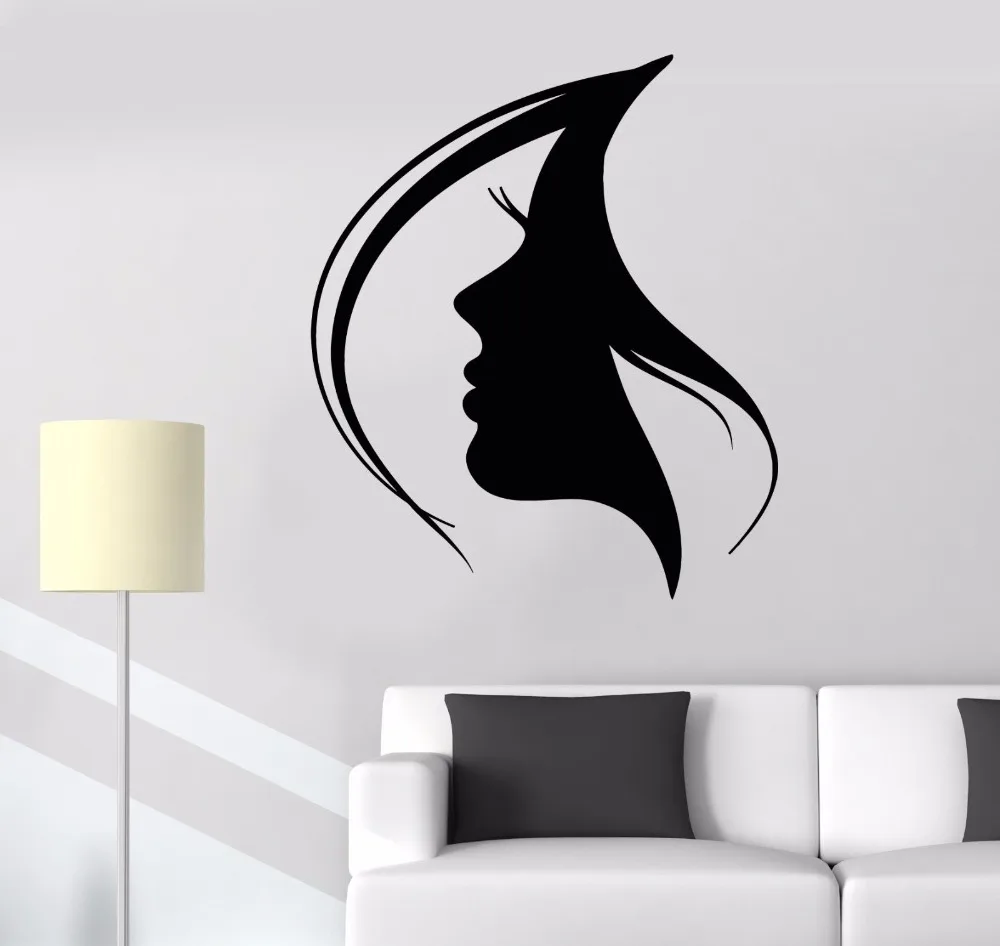 ig1923 Details about   Wall Stickers Silhouette Beautiful Girl Woman Moon Mural Vinyl Decal 