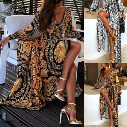 Women Sexy Casual V-Neck High Waist Leopard Print Long Sleeve Shirt Maxi Dress Party Wrap Dresses
Women Sexy Casual V-Neck High Waist Leopard Print Long Sleeve Shirt Maxi Dress Party Wrap Dresses
