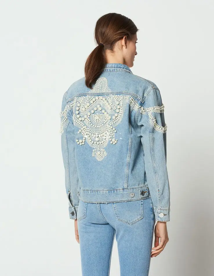 Autumn floral beading embroidery denim jacket women coat loose jeans jacket vintage streetwear
Autumn floral beading embroidery denim jacket women coat loose jeans jacket vintage streetwear