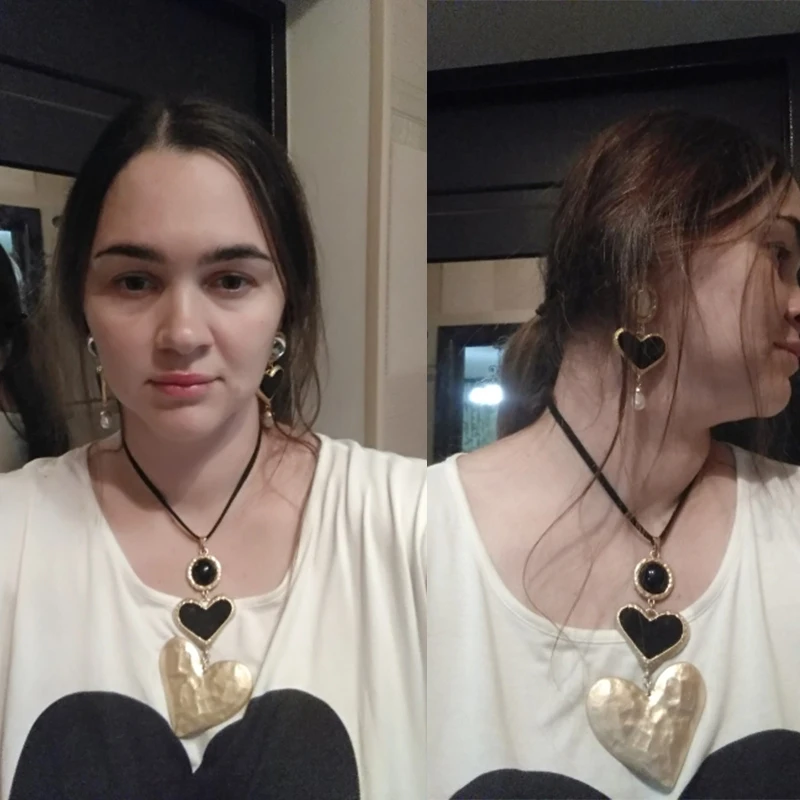 2 Love Hearts Pendant Necklaces For Women Big Punk Gothic Unique Personality Exaggeration Choker Necklaces Jewelry collier femme
2 Love Hearts Pendant Necklaces For Women Big Punk Gothic Unique Personality Exaggeration Choker Necklaces Jewelry collier femme
