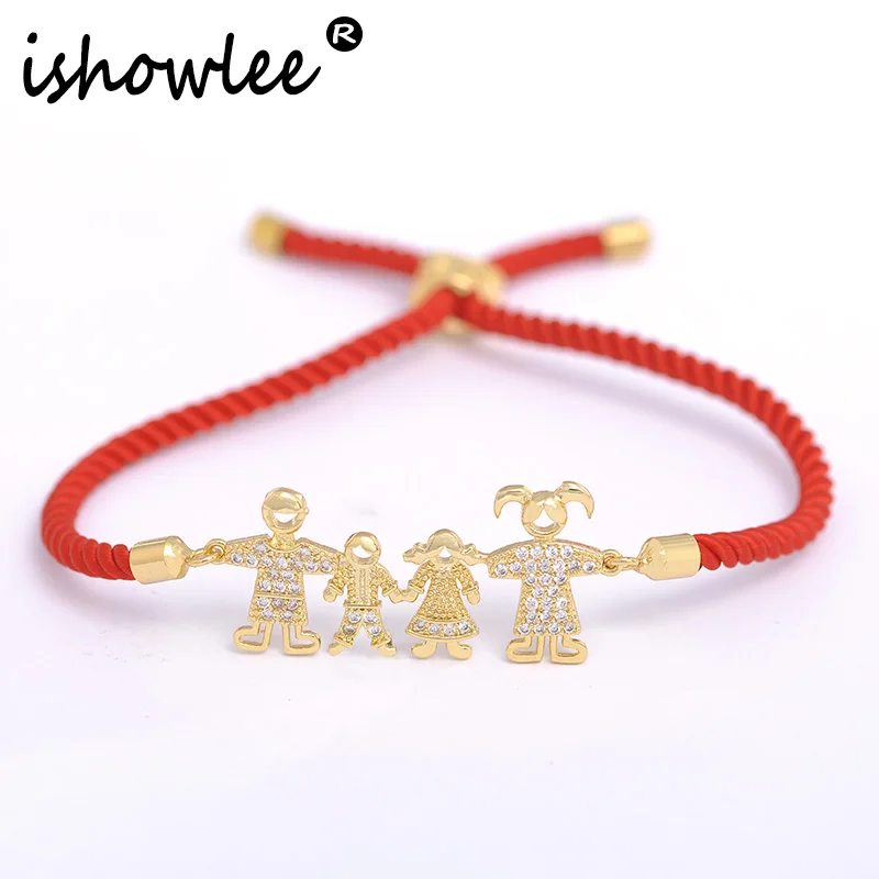 ISHOWLEE Gold Family of Four Charm Bracelets for Lovers Kids Parents Cubic Zirconia Red Thread Bracelets of Love Jewelry sla33
ISHOWLEE Gold Family of Four Charm Bracelets for Lovers Kids Parents Cubic Zirconia Red Thread Bracelets of Love Jewelry sla33