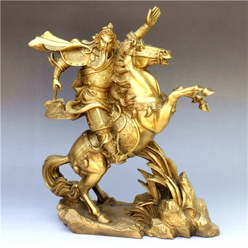 A brass equestrian statue of Guan Gong Cai Fortuna Wu Guan Erye brass ornaments on evil town house copper
A brass equestrian statue of Guan Gong Cai Fortuna Wu Guan Erye brass ornaments on evil town house copper