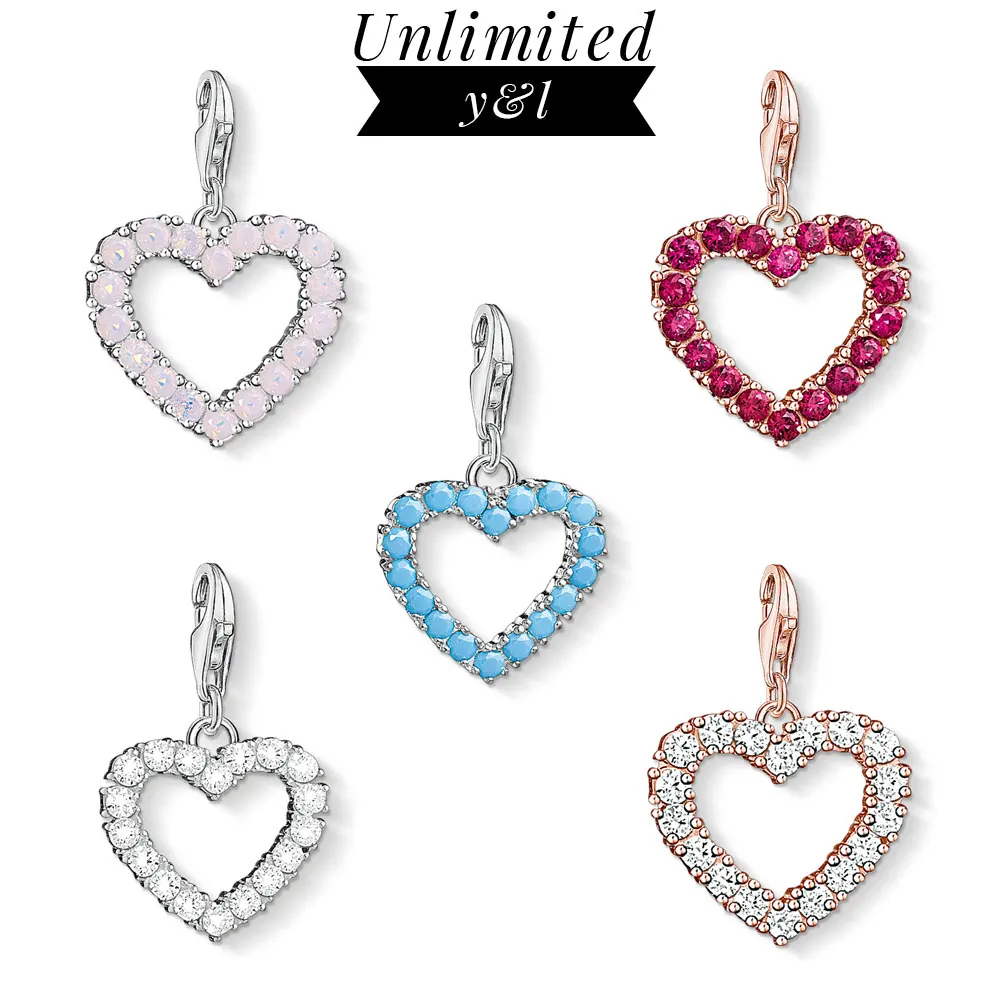 Circle Love Heart Charms 925 Sterling Silver Blue Red White Pink CZ Rose Gold Cute Thomas Bracelet Fashion Jewelry Women Men
Circle Love Heart Charms 925 Sterling Silver Blue Red White Pink CZ Rose Gold Cute Thomas Bracelet Fashion Jewelry Women Men