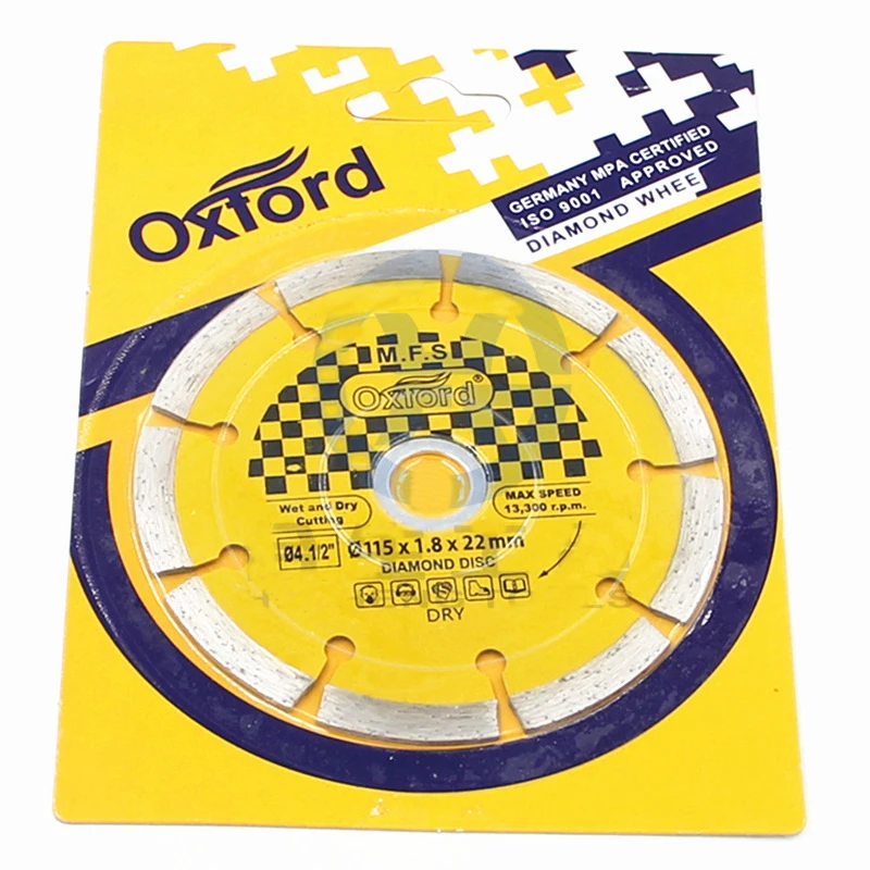 115mm Slotted Protection Tooth Sharp Cutting Piece Diamond Circular Saw Blade Earth Tile Granite Marble Cutting Piece
115mm Slotted Protection Tooth Sharp Cutting Piece Diamond Circular Saw Blade Earth Tile Granite Marble Cutting Piece
