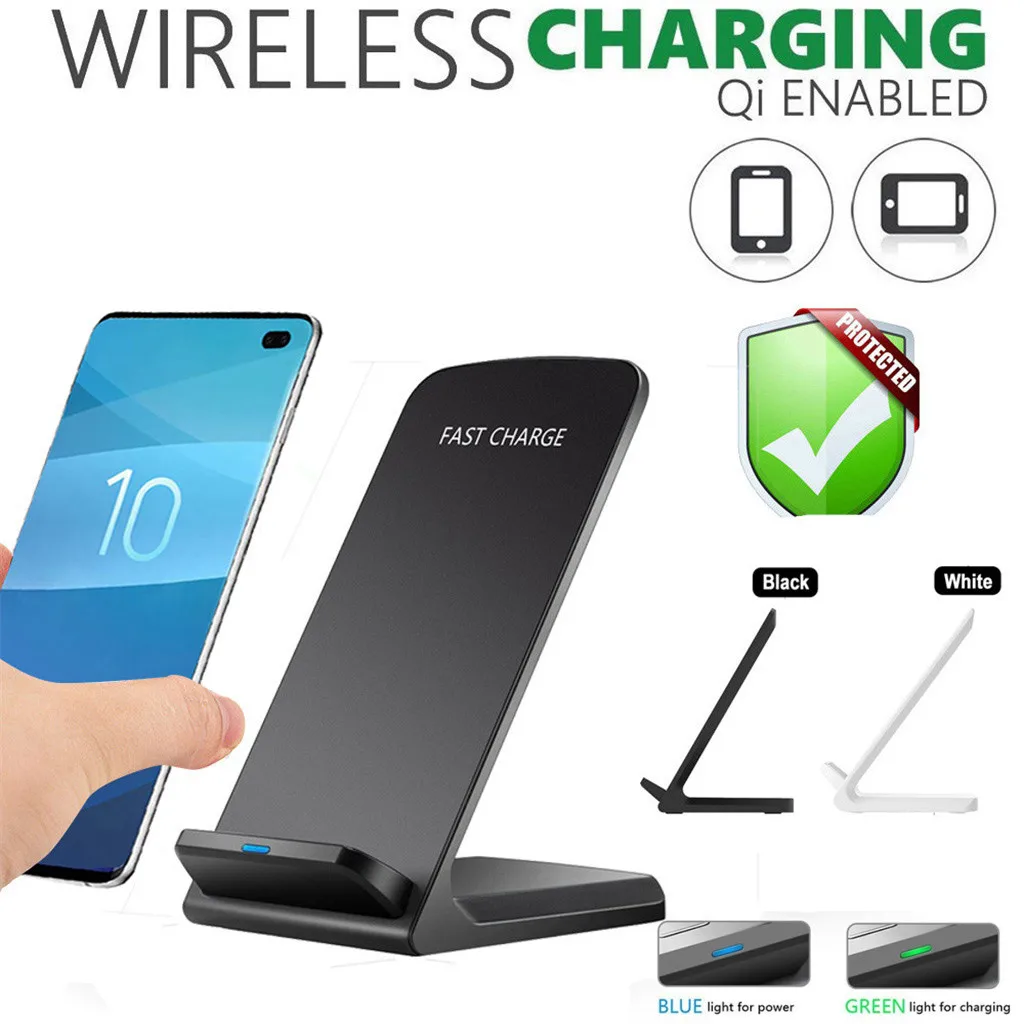 

10 W Qi Wireless Fast Charger Charging Pad Stand Dock Samsung Galaxy S10 S10E S10 Plus 9v 2A For Samsung S9 S8 S7 S6 Edge Plus