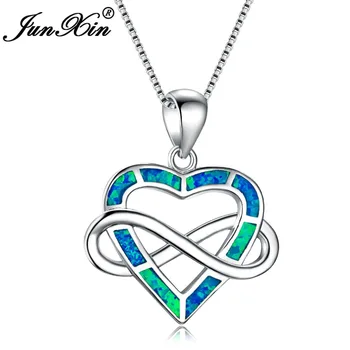 JUNXIN Cute Blue Fire Opal Pendant Necklace Heart Infinity Necklaces For Women 925 Sterling Silver Choker Wedding Jewelry Gifts
JUNXIN Cute Blue Fire Opal Pendant Necklace Heart Infinity Necklaces For Women 925 Sterling Silver Choker Wedding Jewelry Gifts