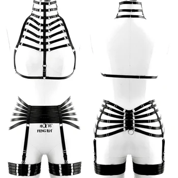 Bondage Full Sexy Body Harness Set for Women Garter Harness Chest Bra Goth Erotic Rave Pentagram Black Dance Fetish Cosplay Wear
Bondage Full Sexy Body Harness Set for Women Garter Harness Chest Bra Goth Erotic Rave Pentagram Black Dance Fetish Cosplay Wear