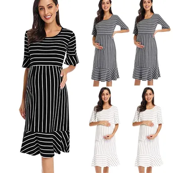 Women Maternity Dresses Mother Flare Sleeve Striped Pregnancy Summer Sundress Photography evening elegant Dress kleid платье
Women Maternity Dresses Mother Flare Sleeve Striped Pregnancy Summer Sundress Photography evening elegant Dress kleid платье
