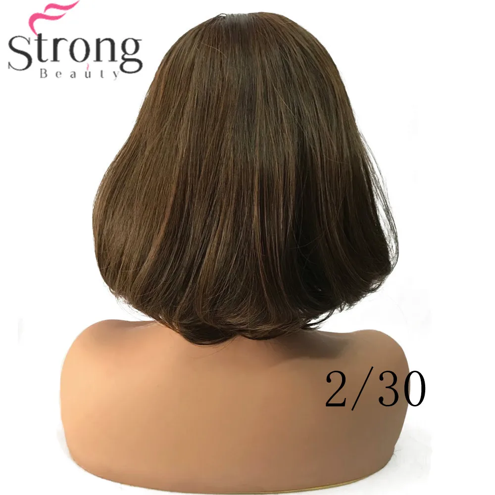 Grosshandel Kurze Synthetische Perucke Fur Damen Medium Bob Hair Schwarz Dunkelbraun Mit Pony Naturliche Perucken Von Lili614 18 09 Auf