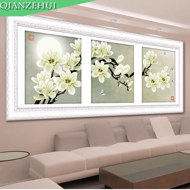 QIANZEHUI,Needlework,DIY 3D Colorful Fairy Cross stitch,Set For Embroidery kits Magnolia flower triptych Cross-Stitching
QIANZEHUI,Needlework,DIY 3D Colorful Fairy Cross stitch,Set For Embroidery kits Magnolia flower triptych Cross-Stitching