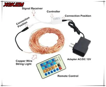 10 meters 100 LED silver line lamp line lights Christmas lights string lights + power +24 key controller
10 meters 100 LED silver line lamp line lights Christmas lights string lights + power +24 key controller
