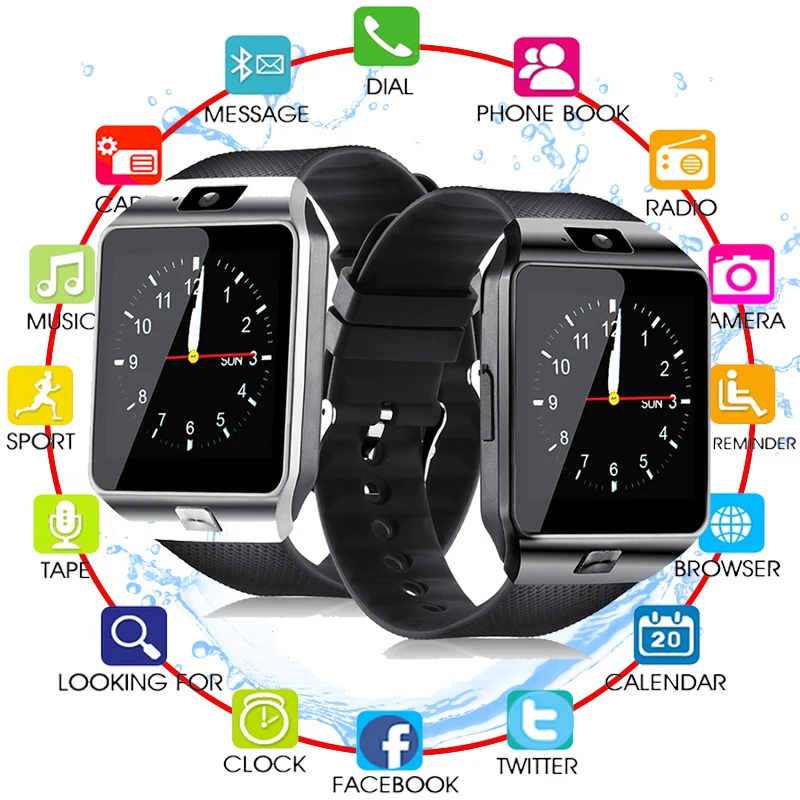 Фото Bluetooth Смарт часы умные DZ09 Android Телефонный звонок Relogio для - купить