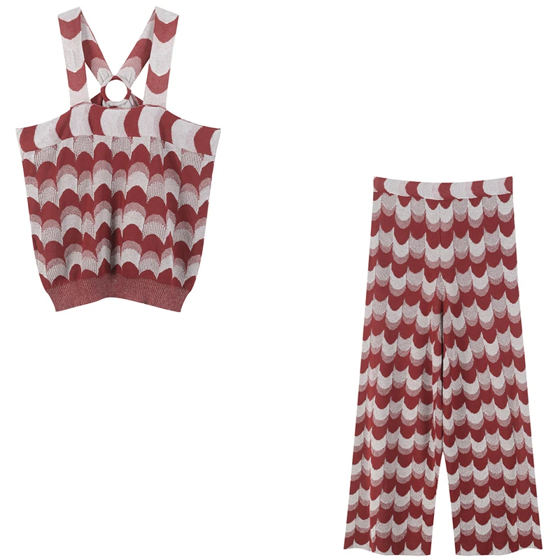 2 Piece Set Women Suit Knitted Striped Jacquard Sets Summer Camis Side Pockets Wide Leg Pants Outfits Runway Twinset Bodycon
2 Piece Set Women Suit Knitted Striped Jacquard Sets Summer Camis Side Pockets Wide Leg Pants Outfits Runway Twinset Bodycon
