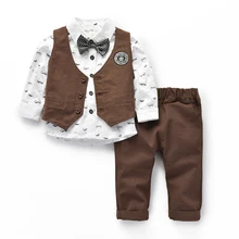 Meninos roupas de casamento menino cavalheiro crianças completa formal ternos de lã meninos crianças ternos formais gravata bow batismo para meninos(China)