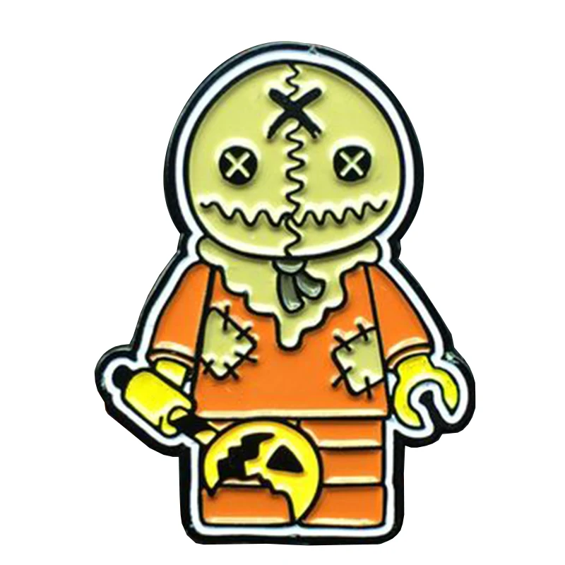 

Sam pin cute ghost badge with Jack lantern monster posse villains brooch Halloween gift Gothic accessory