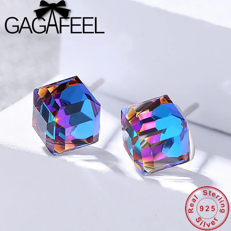GAGAFEEL 5 Colors Crystal Stud Earrings Authentic 925 Sterling Silver Water Cube Earrings for Women OL Style Jewelry Accessories
GAGAFEEL 5 Colors Crystal Stud Earrings Authentic 925 Sterling Silver Water Cube Earrings for Women OL Style Jewelry Accessories