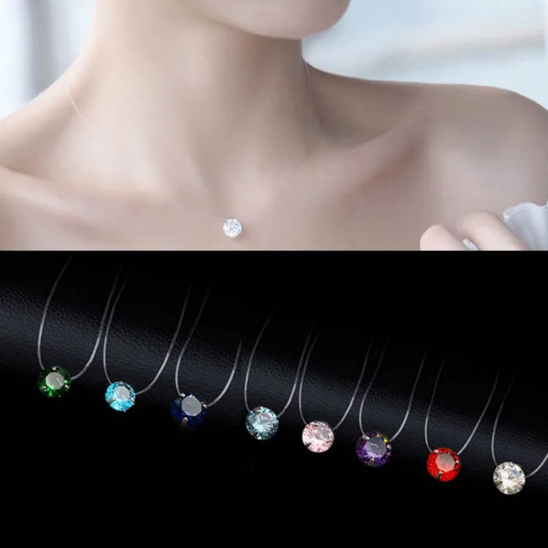 Fashion Zircon Pendant Necklace Transparent Invisible Fishing Line Necklace for Women Clavicle Chain Jewelry Short Necklace 2019
Fashion Zircon Pendant Necklace Transparent Invisible Fishing Line Necklace for Women Clavicle Chain Jewelry Short Necklace 2019