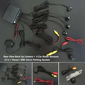 Car Parking Radar Sensors + Car Rear View Camera = 2 in 1 Visual / BIBI Alarm Reverse Parking System For Nissan Cefiro 1999~2003