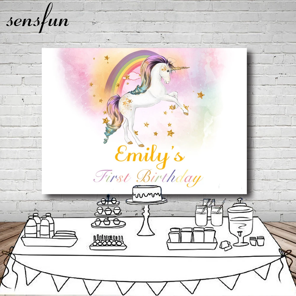 Unicorn Birthday Party Backdrop Gold Little Stars Rainbow Pink White Dessert Table Banner Backgrounds For Photo Studio 7x5FT
Unicorn Birthday Party Backdrop Gold Little Stars Rainbow Pink White Dessert Table Banner Backgrounds For Photo Studio 7x5FT