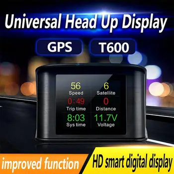 

LumiParty T600 Automobile OBD2 GPSComputer Car Digital OBD Driving Speedometer Mileage Fuel Voltage Temperature TFT HUD r30