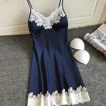 2020 New Satin Sleepwear Women Ladies Nightwear Nightdress Sexy Lingerie Wire Free with Chest Pads Home Service
2020 New Satin Sleepwear Women Ladies Nightwear Nightdress Sexy Lingerie Wire Free with Chest Pads Home Service