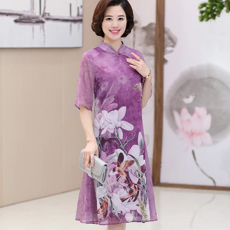 Middle Aged Women Floral Prined Casual Summer Dress 2019 Stand Collar Half Sleeve Party Dresses Vintage Sundress Plus Size 4XL
Middle Aged Women Floral Prined Casual Summer Dress 2019 Stand Collar Half Sleeve Party Dresses Vintage Sundress Plus Size 4XL