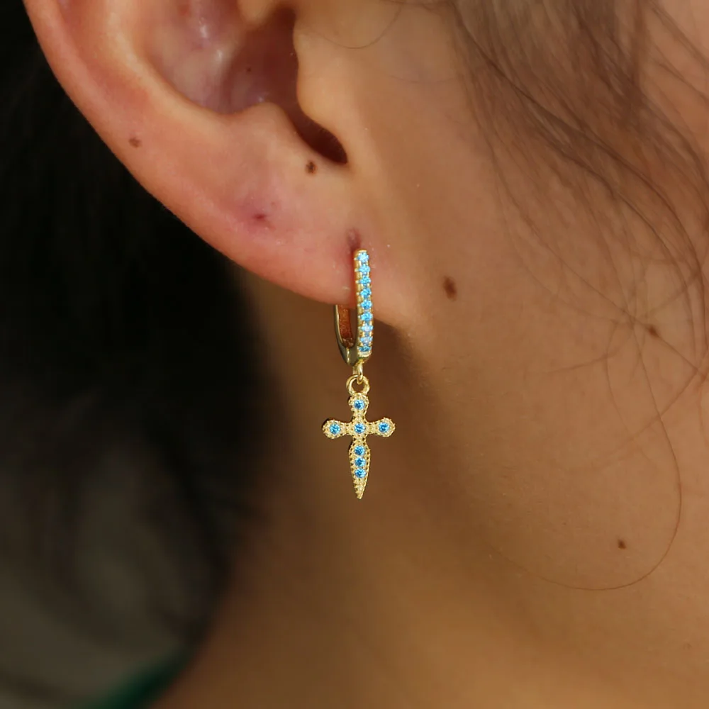 New 100% 925 silver Women boy Costume Jewelry Drop Earrings Cross CHARM PAVE colorful CZ CROSS Gold Color Crosses simple Earring
New 100% 925 silver Women boy Costume Jewelry Drop Earrings Cross CHARM PAVE colorful CZ CROSS Gold Color Crosses simple Earring