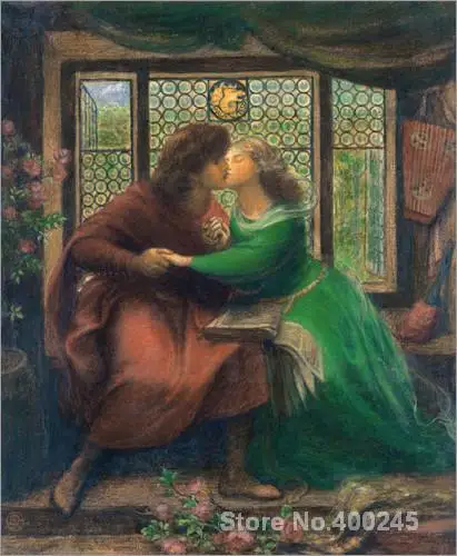 

Portrait Paintings impressionist Paolo and Francesca da Rimini Dante Gabriel Rossetti High quality Handpainted