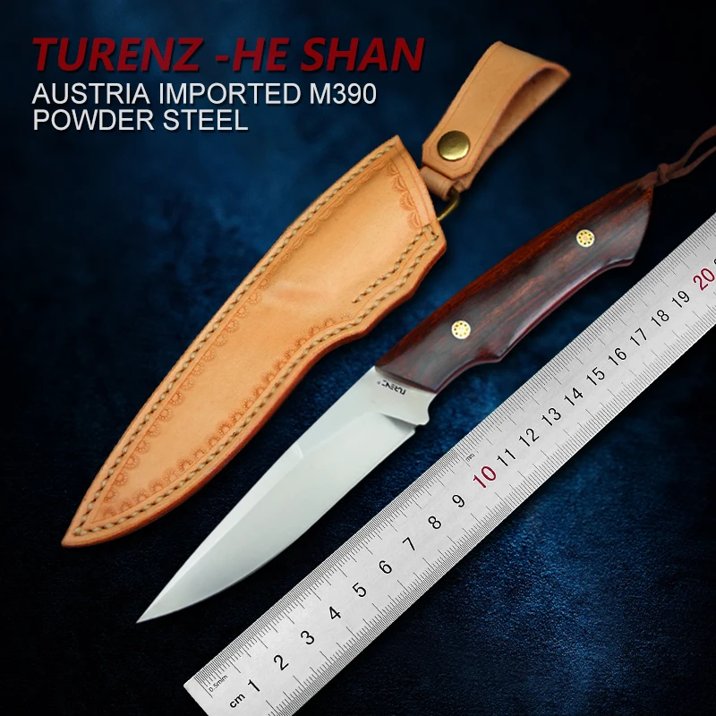 TUREN-Full Tang M390 Steel Handmade Fixed Blade Knife Outdoor Camping Tool 61-62HRC Hunting Straight Knife Carved Leather Sheath
TUREN-Full Tang M390 Steel Handmade Fixed Blade Knife Outdoor Camping Tool 61-62HRC Hunting Straight Knife Carved Leather Sheath