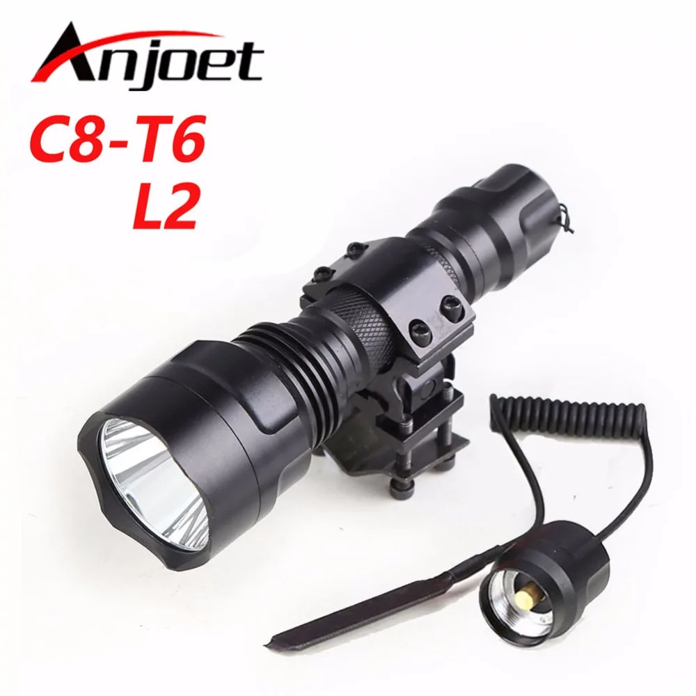 Anjoet Tactical Flashlight C8-T6/L2/Q5 Hunting Rifle Torch lighting Shot Gun Mount+mount+Remote Switch 18650 for Camping Hiking
Anjoet Tactical Flashlight C8-T6/L2/Q5 Hunting Rifle Torch lighting Shot Gun Mount+mount+Remote Switch 18650 for Camping Hiking