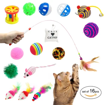 16pcs/lot Cat Toy Cats Kitten Feather Teaser Favor Catnip Ball Squeaky Toys Mouse Wand Interactive for Small Pet Scratch Ring
16pcs/lot Cat Toy Cats Kitten Feather Teaser Favor Catnip Ball Squeaky Toys Mouse Wand Interactive for Small Pet Scratch Ring