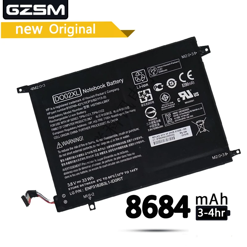 GZSM laptop battery DO02XL For HP 810749-421 810985-005 battery for laptop HSTNN-LB6Y TPN-I121 TPN-I122 Pavilion x2 10 battery
GZSM laptop battery DO02XL For HP 810749-421 810985-005 battery for laptop HSTNN-LB6Y TPN-I121 TPN-I122 Pavilion x2 10 battery