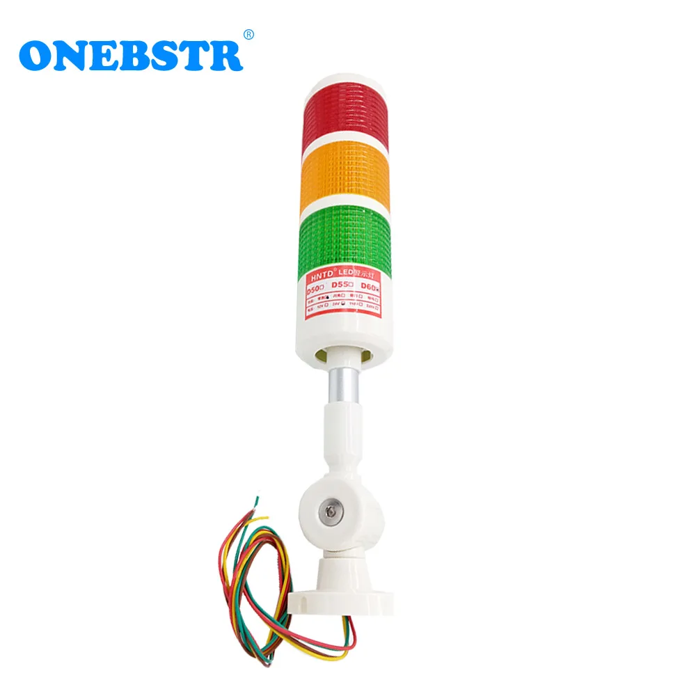 

HNTD 24V LED Warning Light Semaphore Indicator Lamp TD60 3 Color Fold Type Buzzer Often Bright CNC Machine Tools Free Shipping