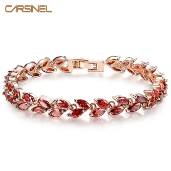 CARSINEL Top Quality Gold-color Inlay CZ Zircon Red Wheat-shaped Bracelets Jewelry Austrian Crystal Bracelets for Women Br0130
CARSINEL Top Quality Gold-color Inlay CZ Zircon Red Wheat-shaped Bracelets Jewelry Austrian Crystal Bracelets for Women Br0130