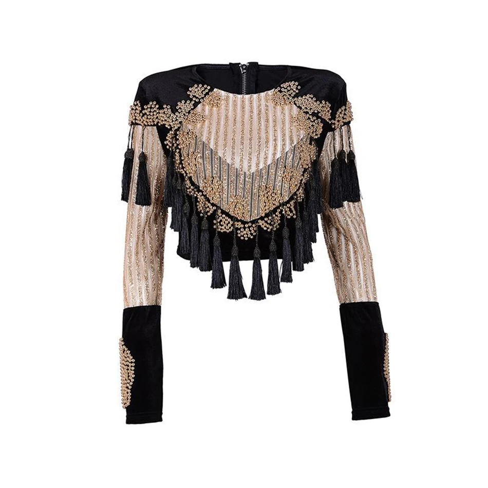 2019 spring new fashion designer shirt women's long-sleeved luxury handmade beaded tassel short t-shirt wholesale
2019 spring new fashion designer shirt women's long-sleeved luxury handmade beaded tassel short t-shirt wholesale