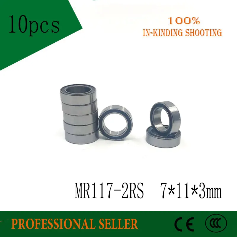 10pcs/Lot MR117-2RS MR117 RS 7x11x3mm ABEC-3 The Rubber Sealing Cover Thin Wall Deep Groove Ball Bearing Miniature Bearing
10pcs/Lot MR117-2RS MR117 RS 7x11x3mm ABEC-3 The Rubber Sealing Cover Thin Wall Deep Groove Ball Bearing Miniature Bearing