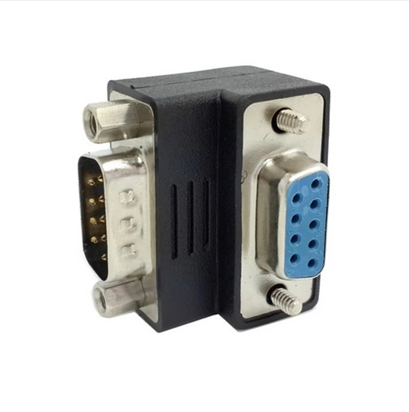 Вниз Угловой 90 градусов DB9PIN к DB9 RS232 папа к женскому удлинительному кабелю адаптер
