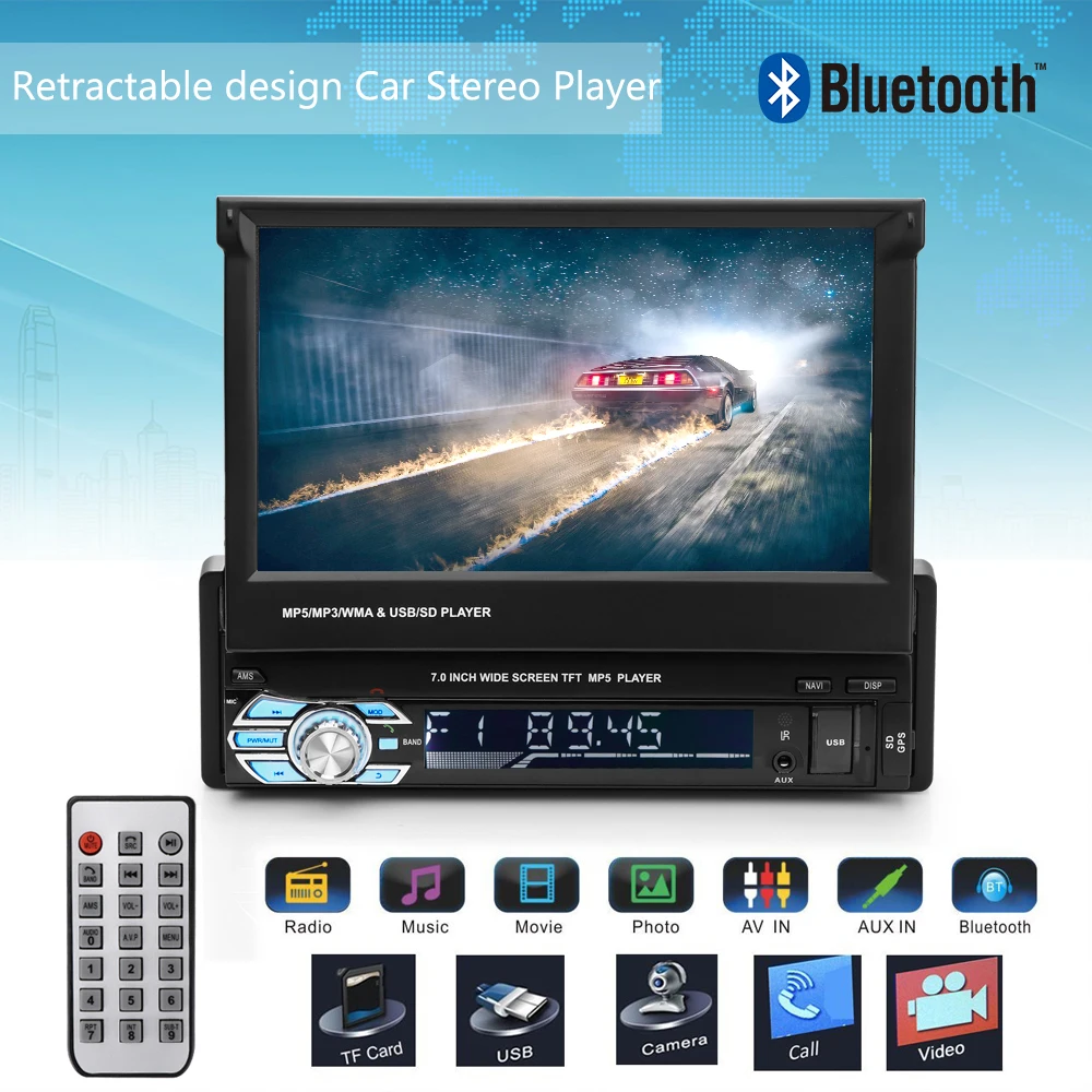 Retractable GPS Bluetooth Navigation Car MP5 Player Touch Screen Support Hands-Free Call Rear Camera FM Phone Charging
Retractable GPS Bluetooth Navigation Car MP5 Player Touch Screen Support Hands-Free Call Rear Camera FM Phone Charging