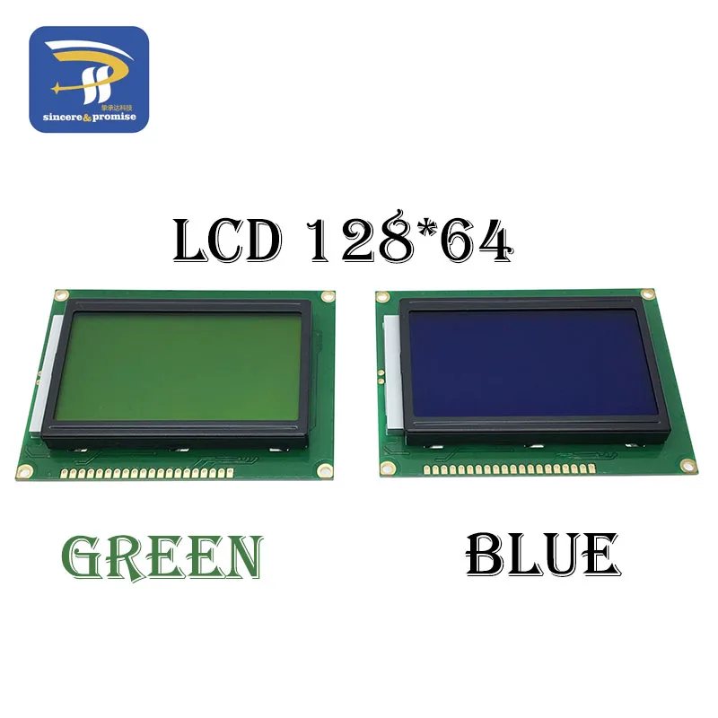 Плата ЖК дисплея желто зеленый экран 12864 100% x 64 5 В синий ST7920 модуль для Arduino новый