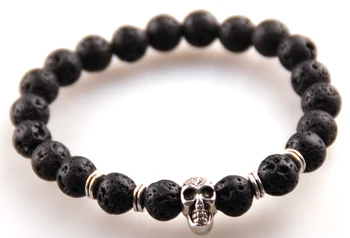 Free drop shipping 8mm natual semi precious Lava bracelet energy stone with skull beads Bracelets for man or women
Free drop shipping 8mm natual semi precious Lava bracelet energy stone with skull beads Bracelets for man or women