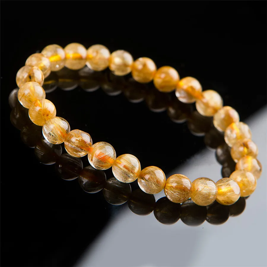 8mm Genuine Natural Titanium Gold Rutilated Quartz Crystal Clear Round Bead Bracelet For Women Femme Charm Stretch Bracelet
8mm Genuine Natural Titanium Gold Rutilated Quartz Crystal Clear Round Bead Bracelet For Women Femme Charm Stretch Bracelet