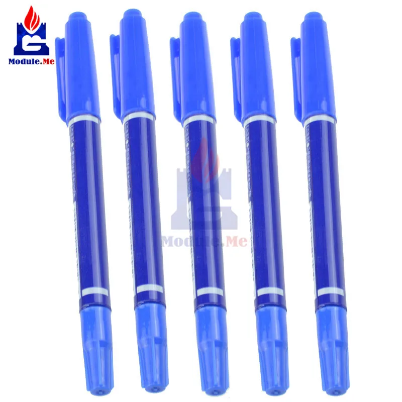 5PCS Blue CCL Anti-etching PCB Circuit Board Ink Marker Double Pen For DIY PCB Repair CCL Printed Circuit Diagram For Arduino
5PCS Blue CCL Anti-etching PCB Circuit Board Ink Marker Double Pen For DIY PCB Repair CCL Printed Circuit Diagram For Arduino