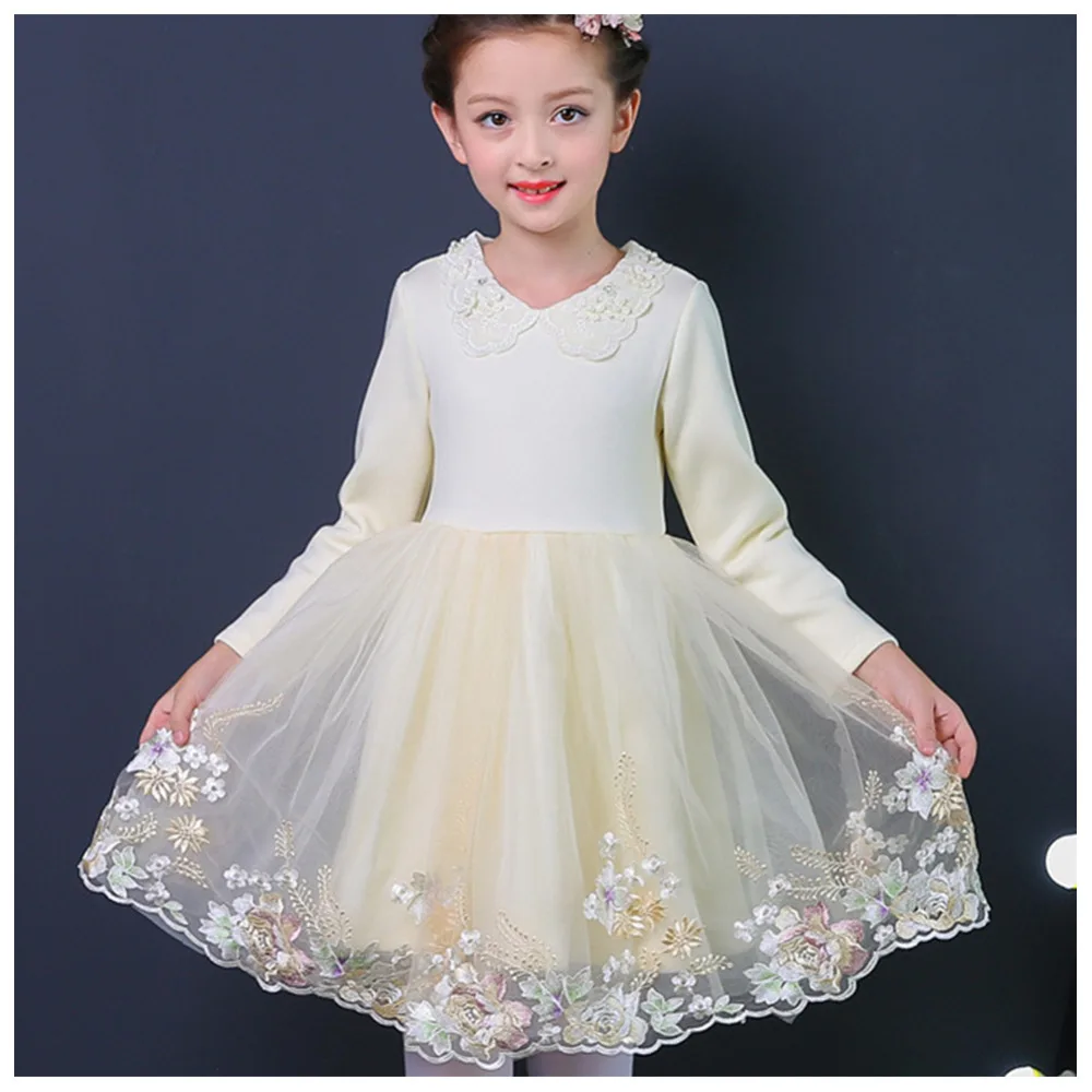 New Kids Flowers Embroidery Dress Thicken Warm Long Sleeve Tulle Dresses Kids Costume
New Kids Flowers Embroidery Dress Thicken Warm Long Sleeve Tulle Dresses Kids Costume